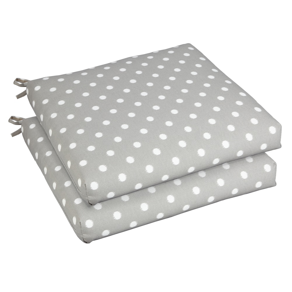 Sorra Home Bristol 20-inch Indoor/ Outdoor Grey Dots Chair Cushion Set