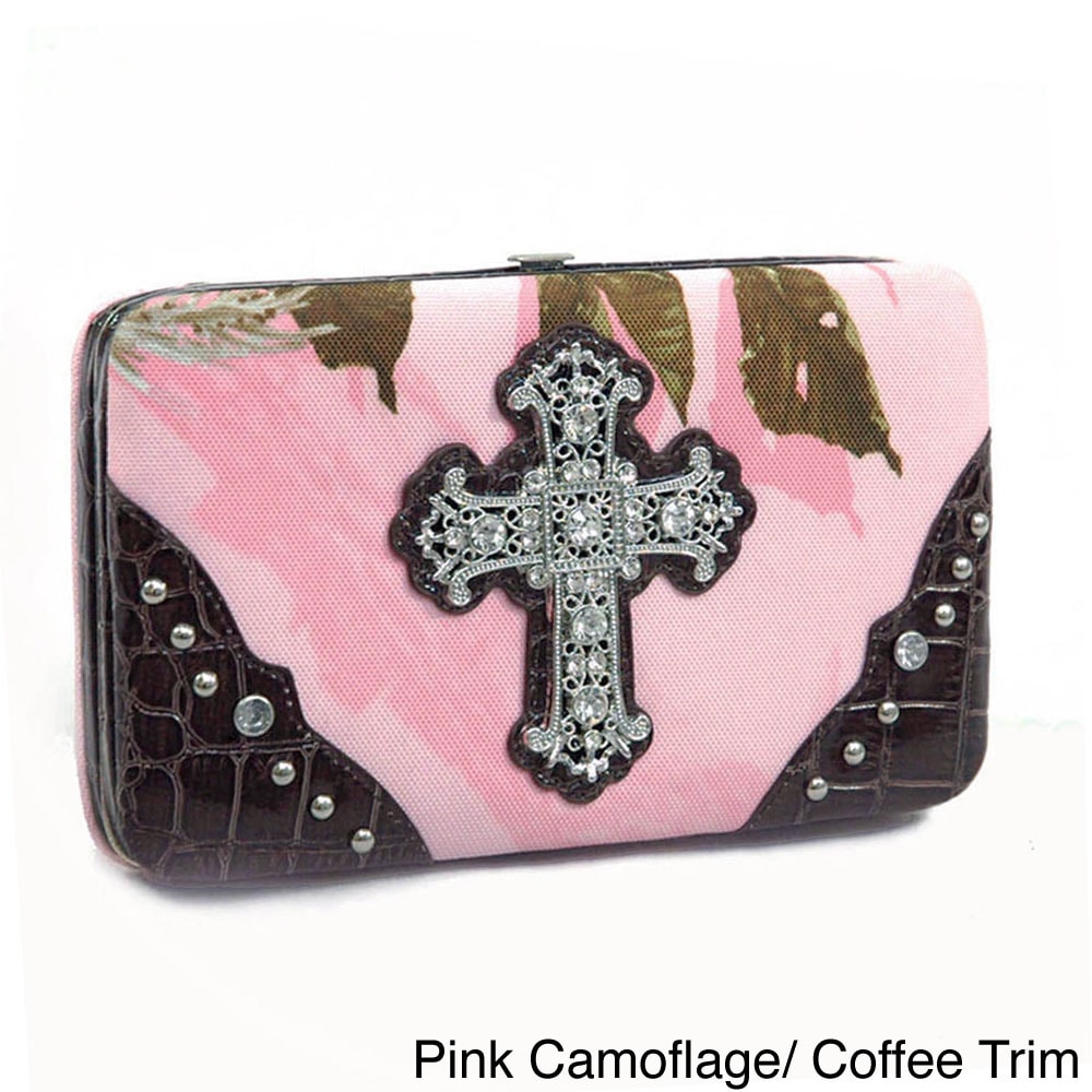 Realtree Rhinestone Cross Camouflage Framed Wallet