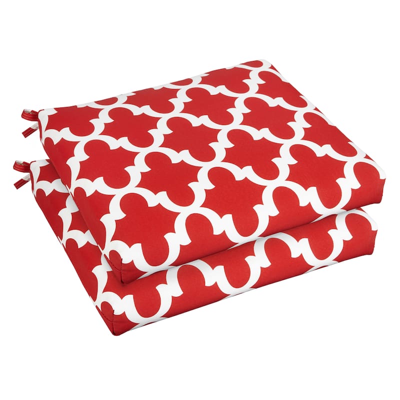 Bristol 19-inch Indoor/ Outdoor Scalloped Red Chair Cushion Set