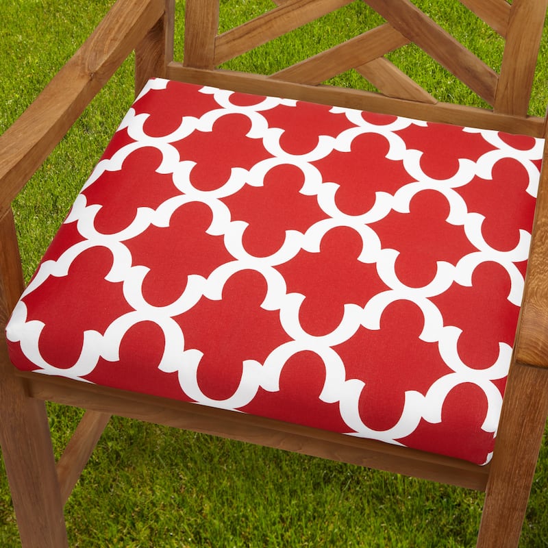 Bristol 19-inch Indoor/ Outdoor Scalloped Red Chair Cushion Set