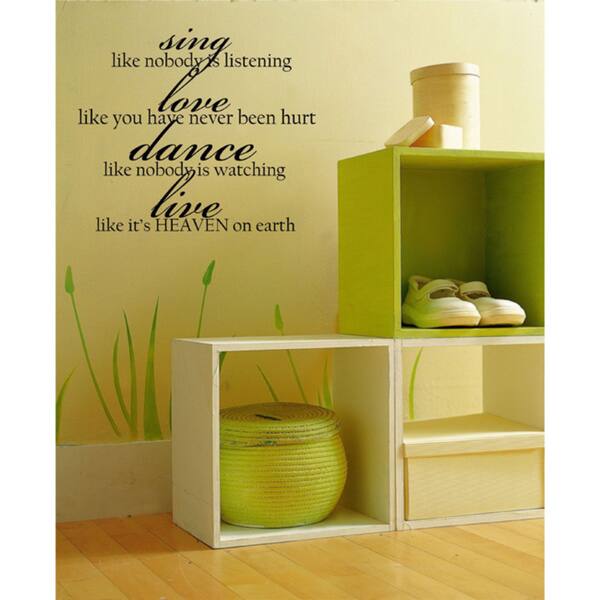 Sing Love Dance Live Inspirational Vinyl Wall Art Overstock 9028599 