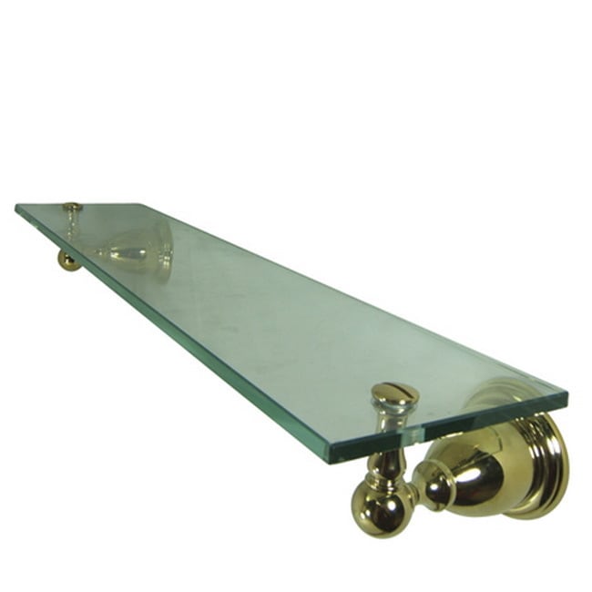 Polished Brass Bathroom Glass Shelf