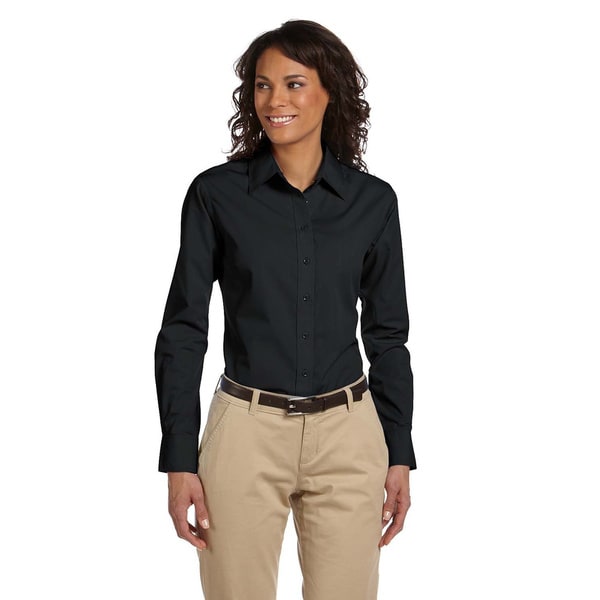 Women's Essential Poplin Long Sleeve Blouse
