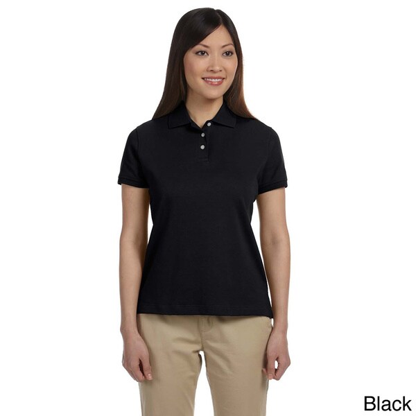 Shop Women's Solid Pima Interlock Polo Shirt - On Sale - Free Shipping ...