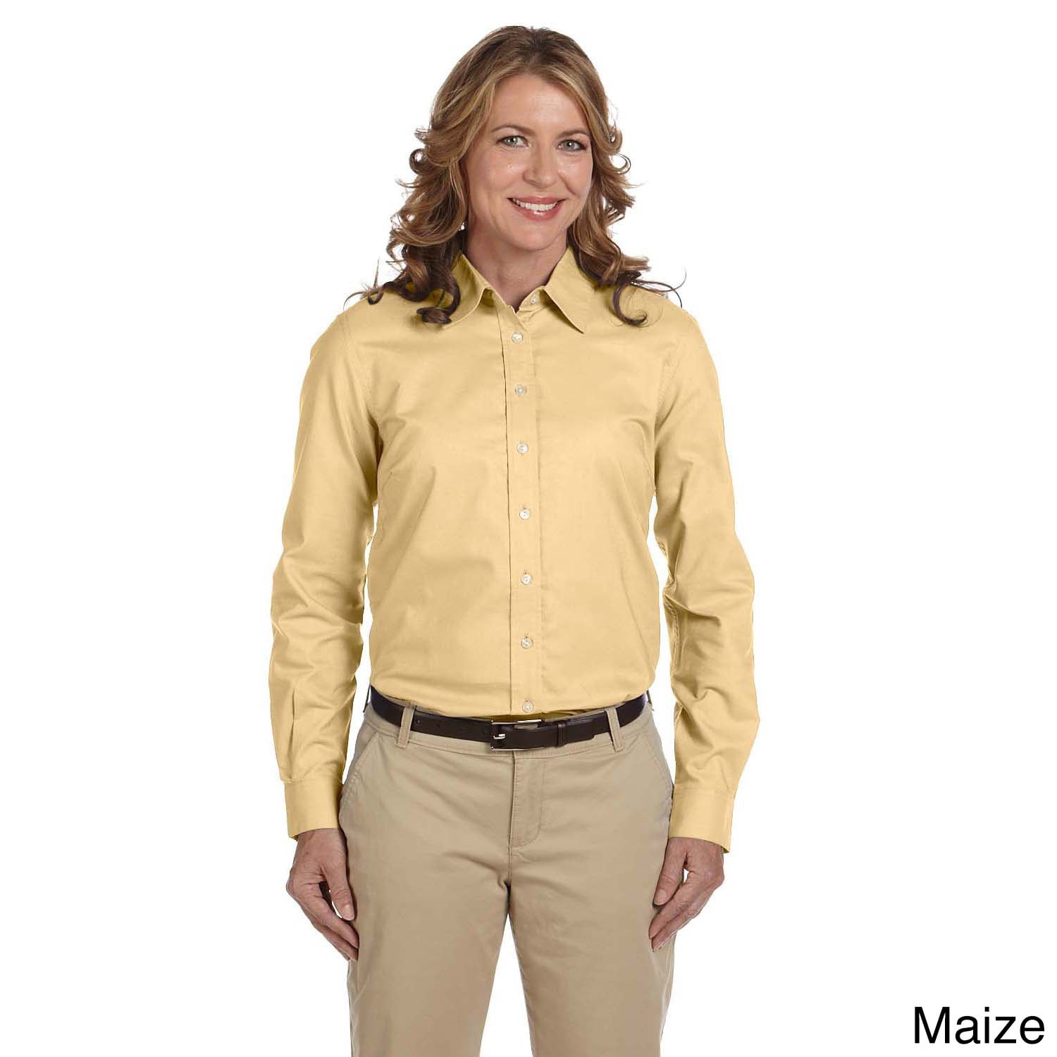 Womens Performance Plus Oxford Collared Top