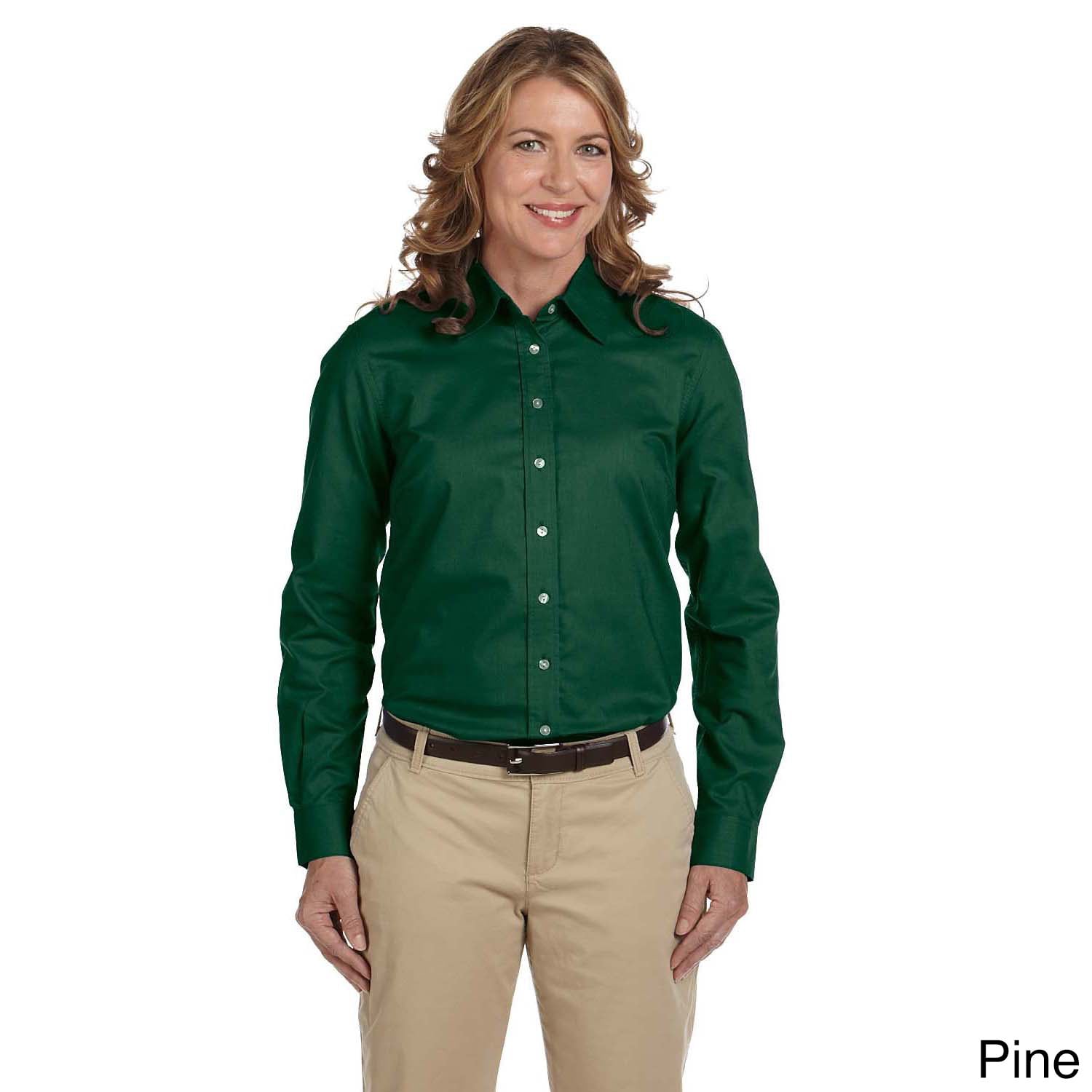 Womens Performance Plus Oxford Collared Top