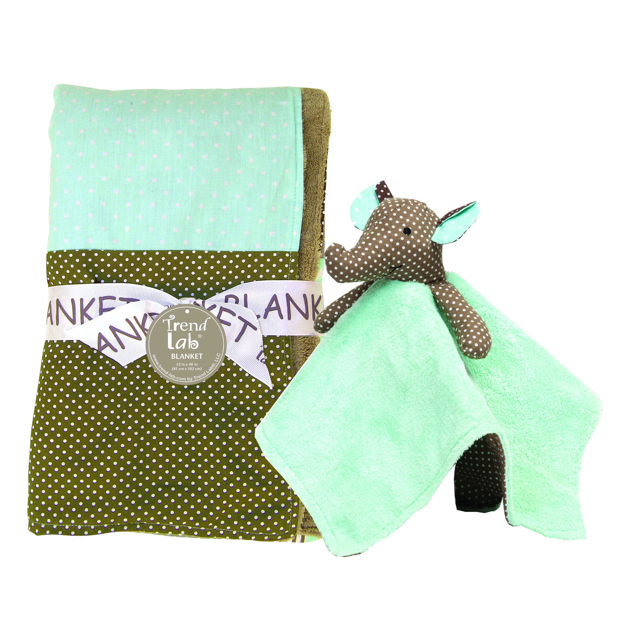 Trend Lab 2 piece Blanket Set In Cocoa Mint