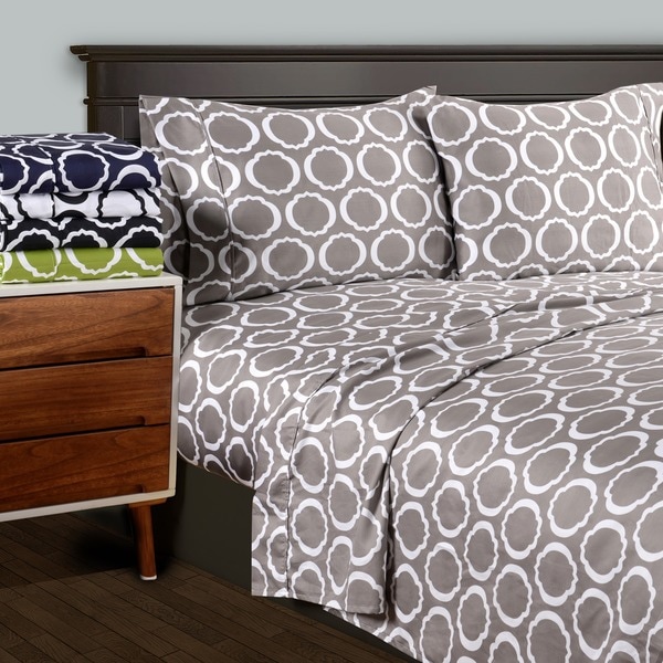 Superior 600 Thread Count Deep Pocket Printed Cotton Blend Sheet Set