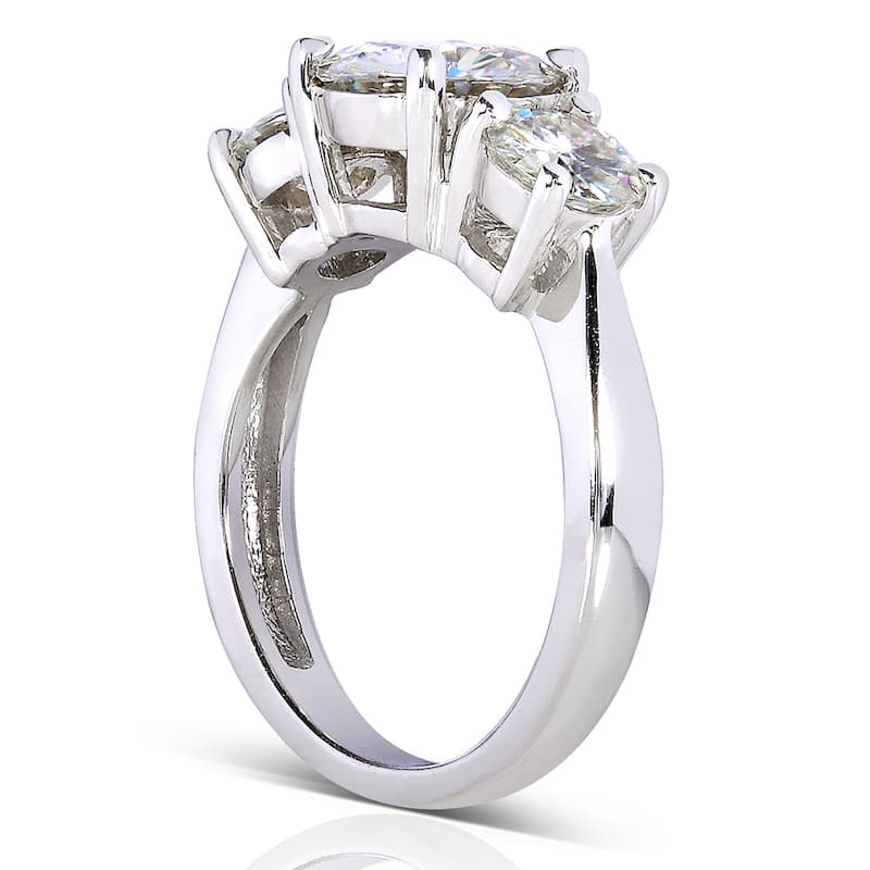 Kobelli 2.5 Carats Moissanite 14k Solid Gold Round 3-Stone Classic Engagement Ring