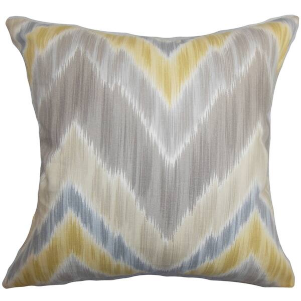 Caltha Zigzag Down Fill Throw Pillow Grey Overstock 9032450