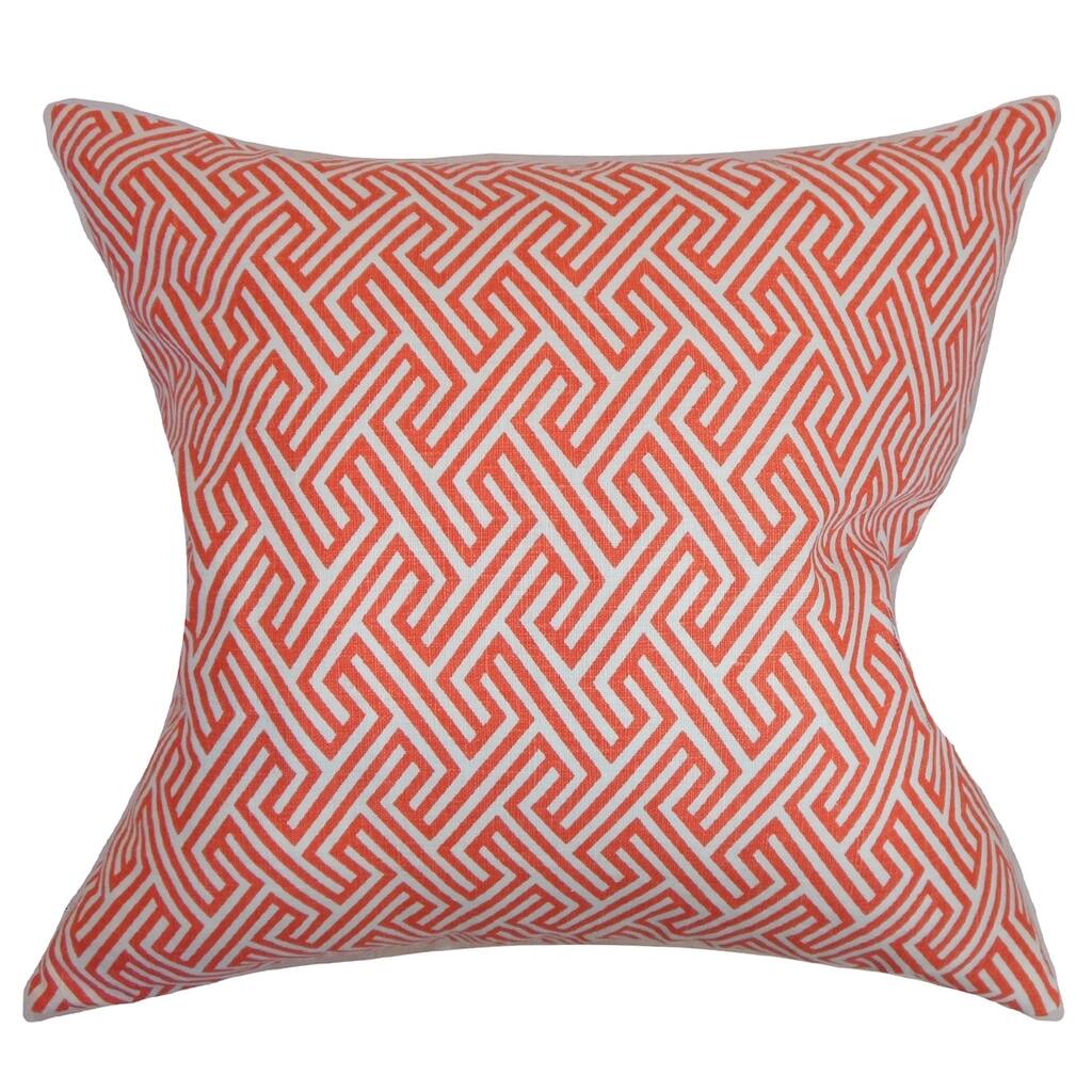 Graz Geometric Down Fill Throw Pillow Coral