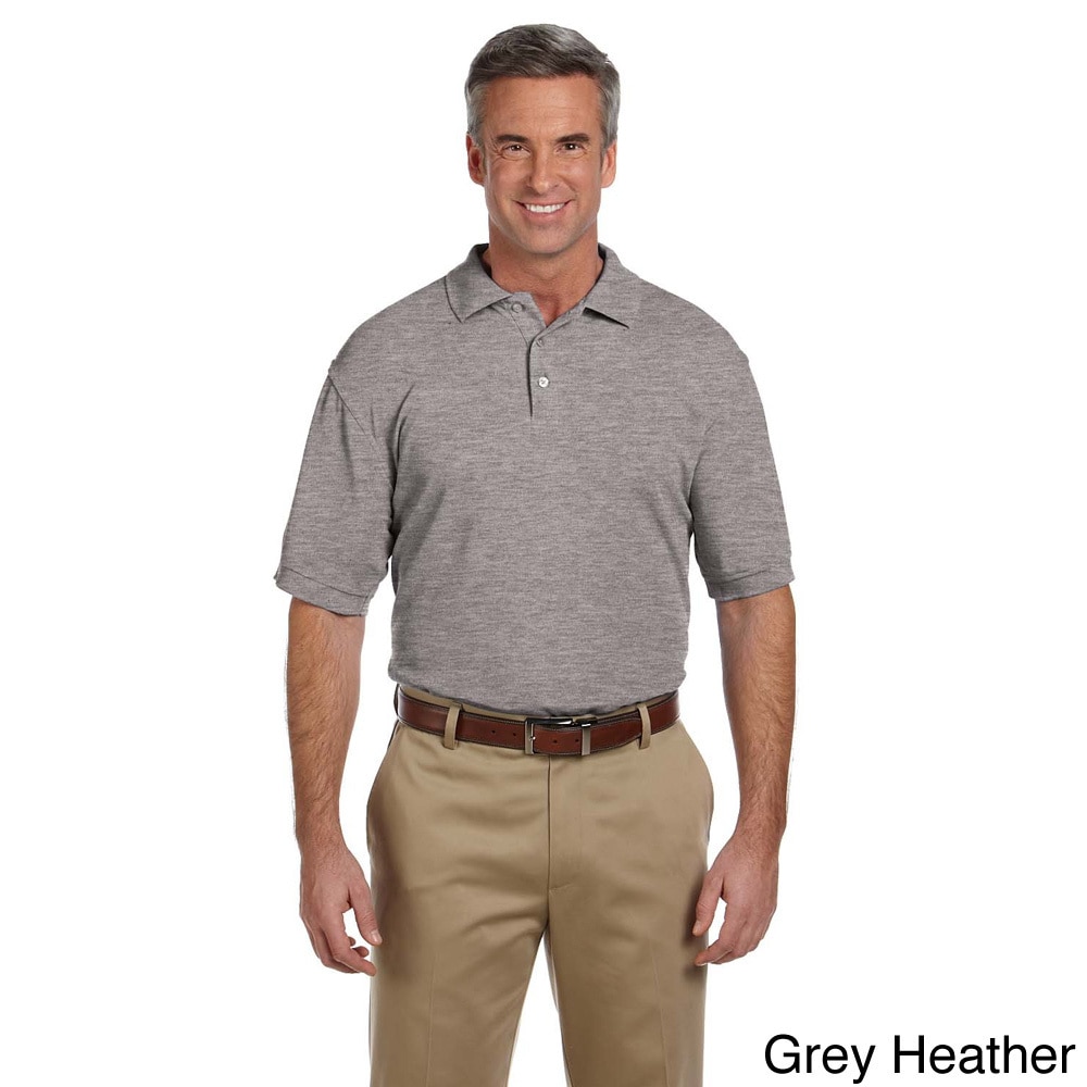 Harriton Mens 5 ounce Blend tek Polo Shirt Grey Size XXL