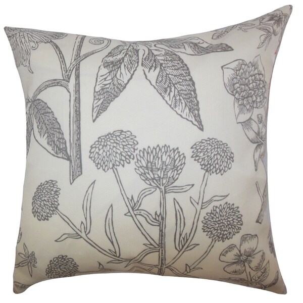 Shop Neola Floral Down Filled Throw Pillow Gray On Sale Free