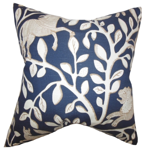 Jorja Foliage Feather and Down Filled Throw Pillow Blue - Free Shipping Today - Overstock.com ...