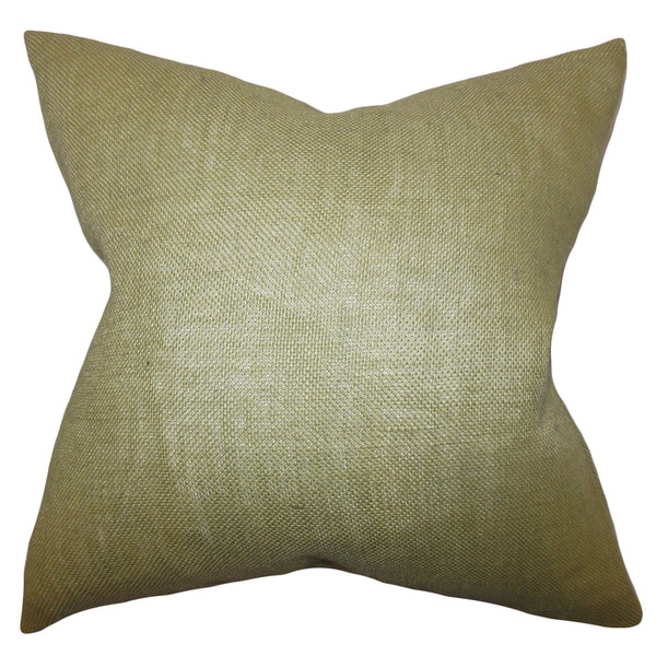 Ellery Moss Green Solid Feather and Down Filled Throw Pillow Free