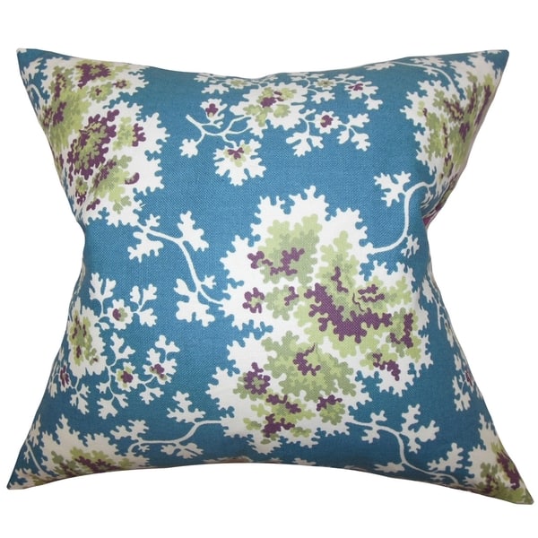 Danique Floral Down Fill Throw Pillow Blue Overstock 9033058