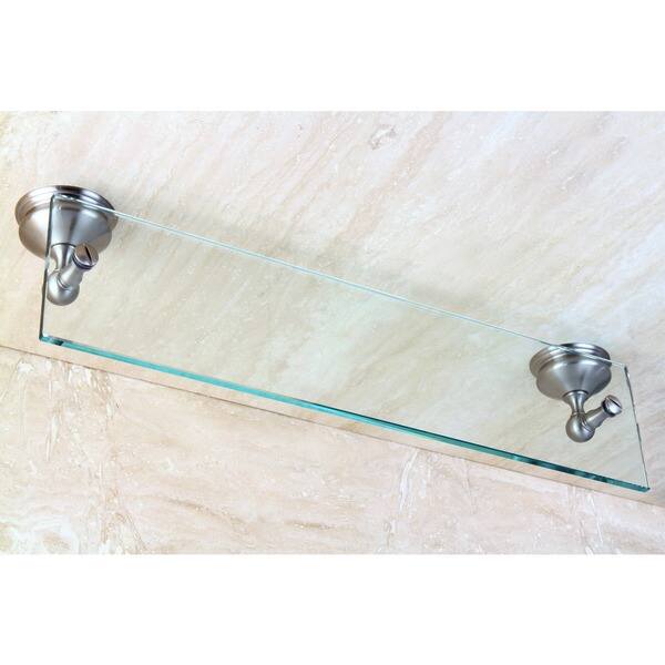 Shop Vintage Satin Nickel Glass Bathroom Shelf Overstock 9033110
