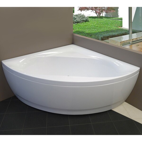 Aquatica Olivia White Acrylic Corner Bathtub - 16232476 - Overstock ...