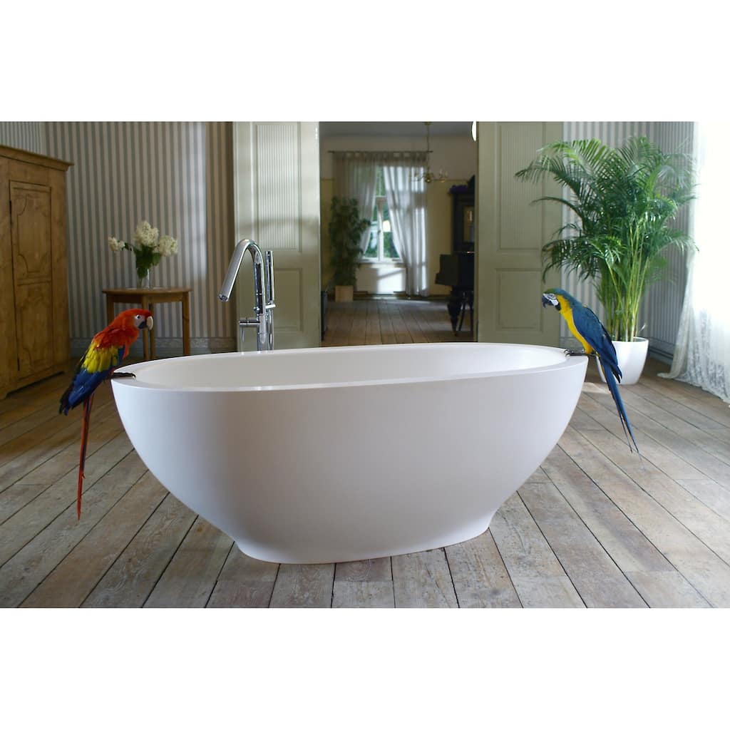 Aquatica Karolina Freestanding Solid Surface Bathtub - Fine Matte