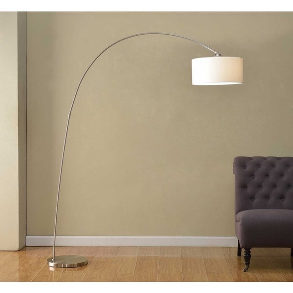 Artiva USA Adelina Arched Brushed Steel Floor Lamp Artiva Floor Lamps