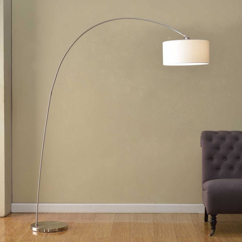 Artiva USA Adelina Arched Brushed Steel Floor Lamp