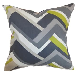 slide 1 of 1, Strick & Bolton Erroll Grey Geometric Down Fill Throw Pillow