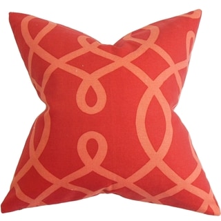 Shop Chloris Red Geometric Down Filled Throw Pillow 