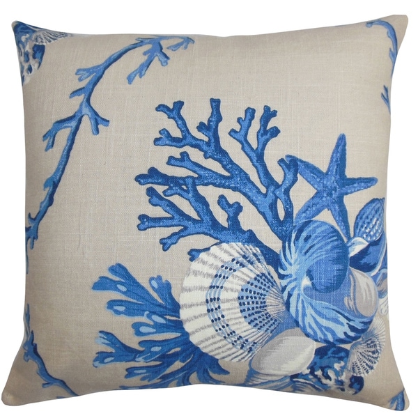 Shop Maj Coastal Down Filled Throw Pillow Natural Blue - Free Shipping ...