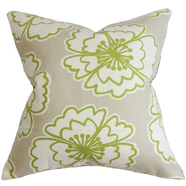 Winslet Floral Down Fill Throw Pillow Gray Overstock 9033472