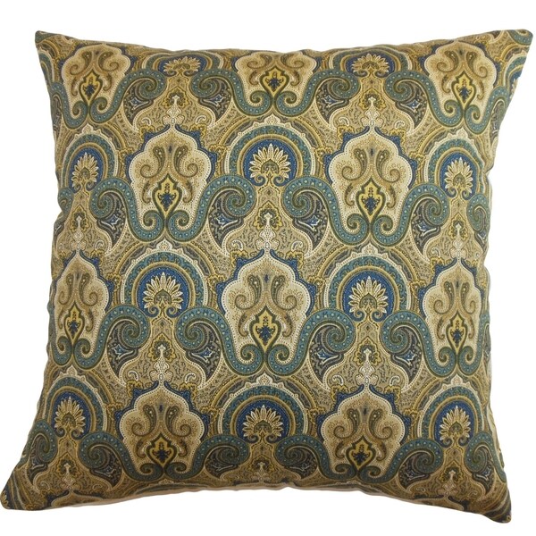 Shop Hagfors Blue Paisley Down Filled Throw Pillow Free Shipping