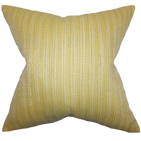 Ellery Yellow Solid Down Filled Throw Pillow