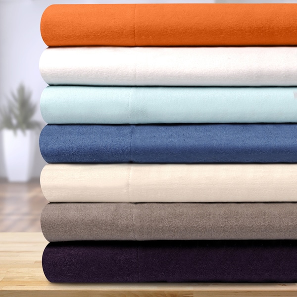 Shop Superior Solid Cotton Flannel Duvet Cover Set - On Sale - Free ...