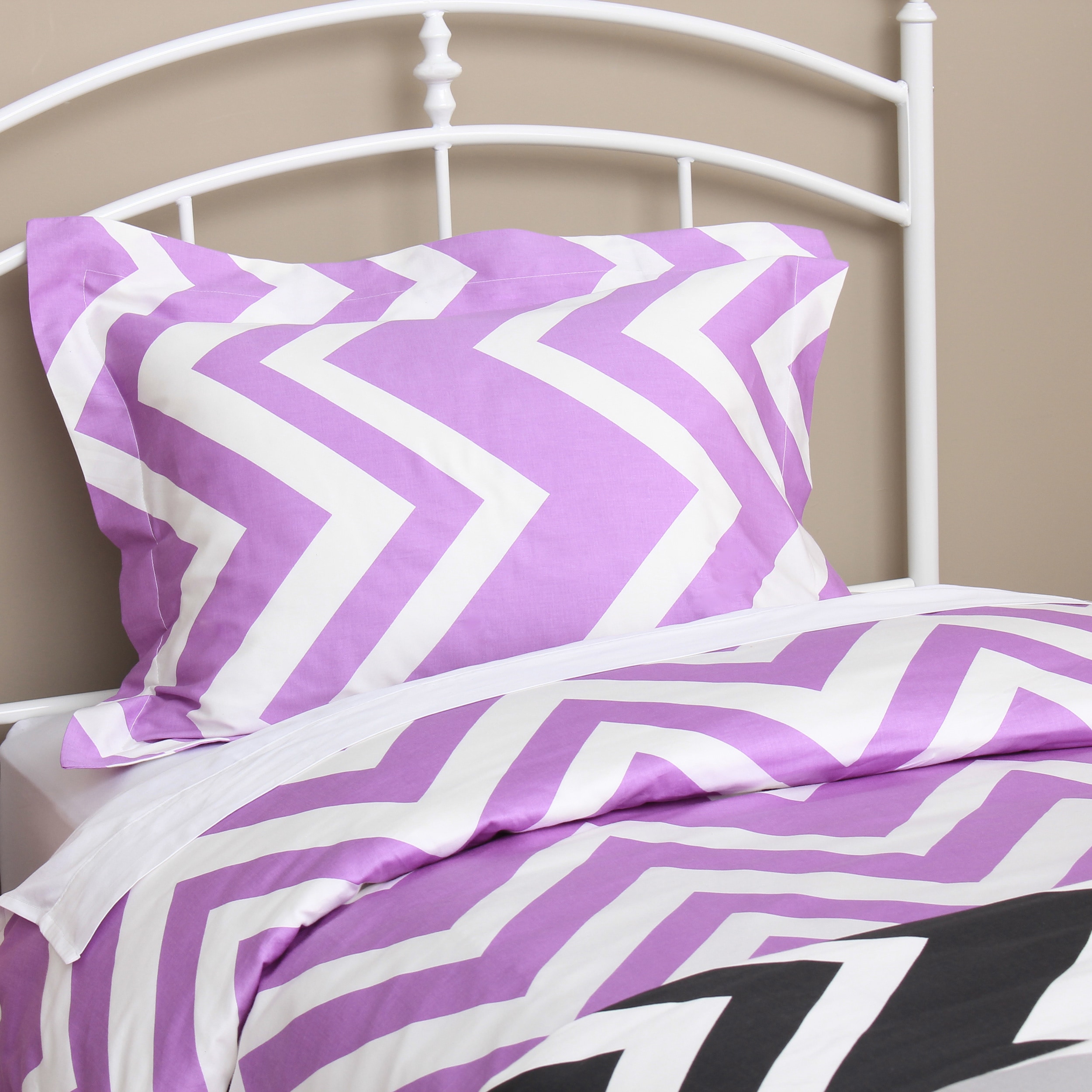 Chevron 300 Thread Count Cotton Sateen 3 piece Duvet Cover Set