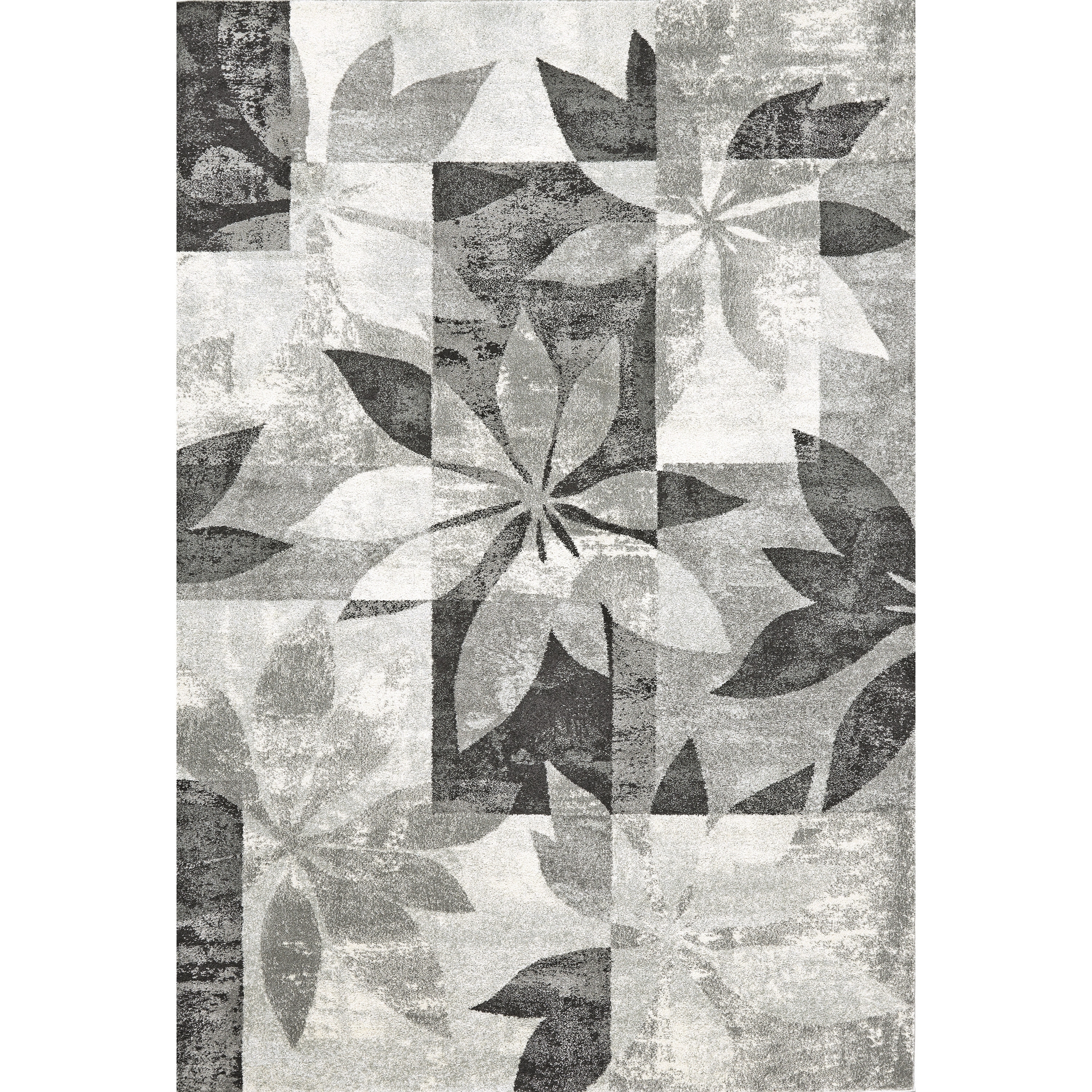 Grey Floral Mida Rug (5 X 8)