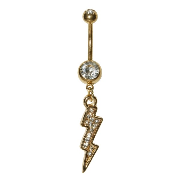 Supreme Jewelry Gold Lightning Bolt Belly Ring Free Shipping On