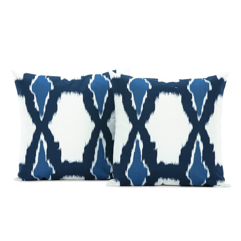 Exclusive Fabrics Sorong Printed Cotton Cushion Cover (Set of 2) - 18 X 18 - Sorong Royal