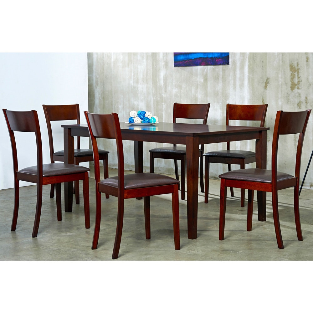 Warehouse Of Tiffany Brown Ida 7 piece Dining Furniture Set