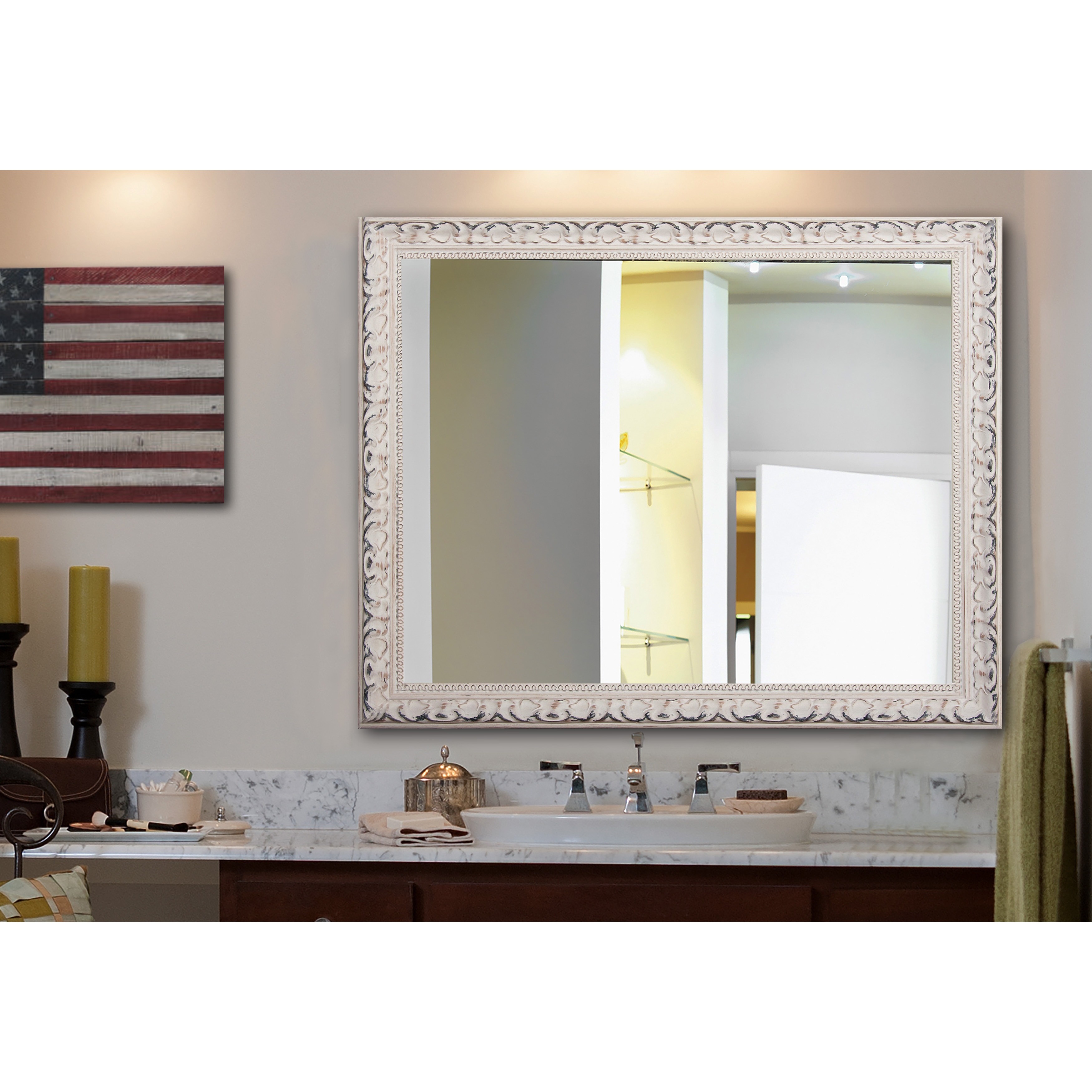 Rayne French Victorian White Wall Mirror