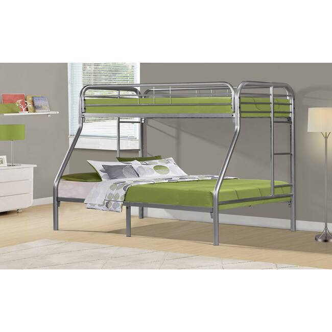 Silver Metal Twin/ Full Bunk Bed