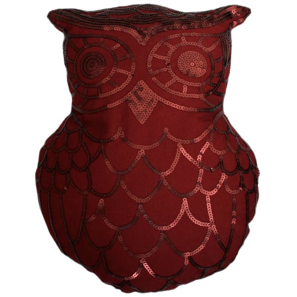 Shop Marvin Owl Shaped Sequined Throw Pillow Free Shipping On