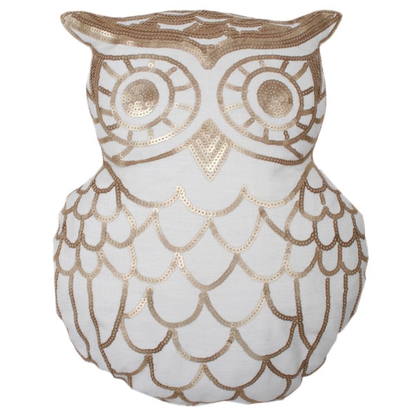Shop Marvin Owl Shaped Sequined Throw Pillow Free Shipping On