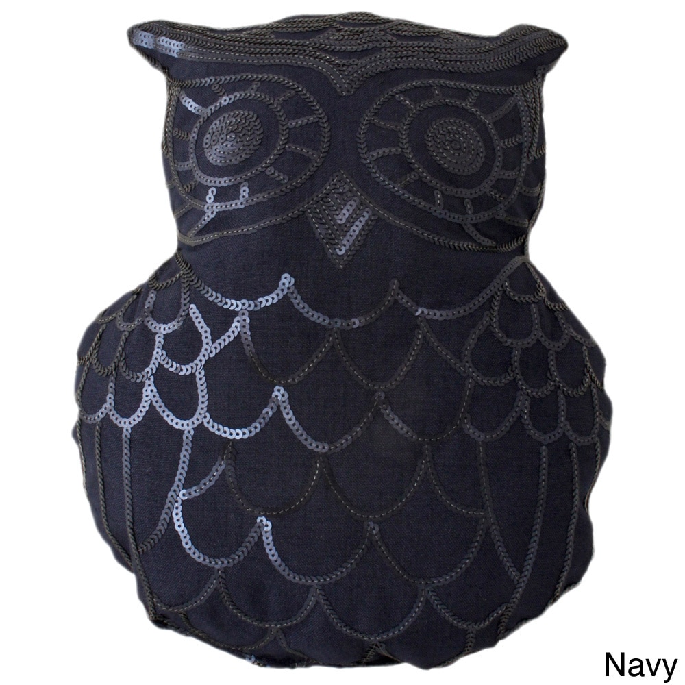 Shop Marvin Owl Shaped Sequined Throw Pillow Free Shipping On