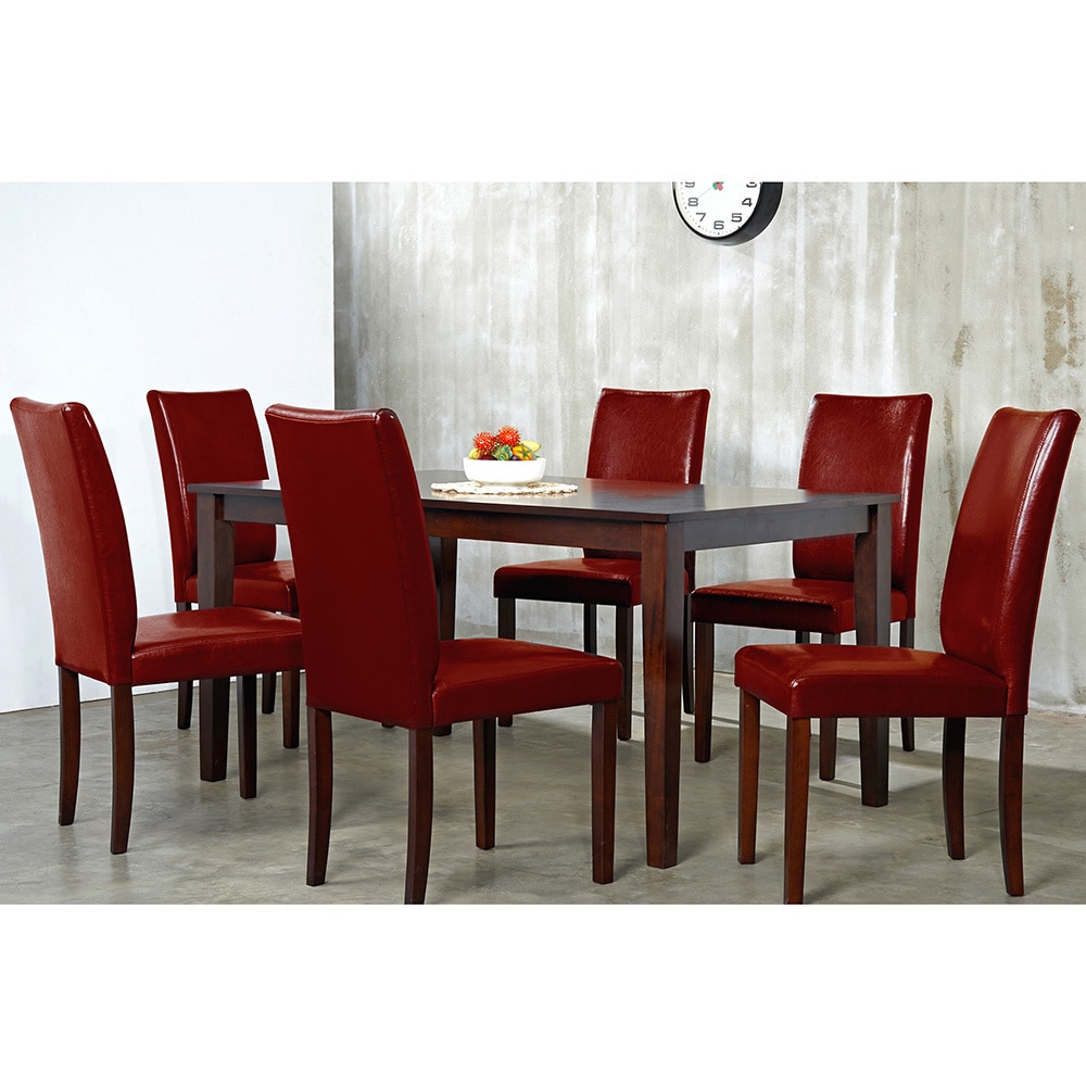 Warehouse Of Tiffany Warehouse Of Tiffany Shino Crimson 7 piece Dining Furniture Set Cappuccino Size 7 Piece Sets