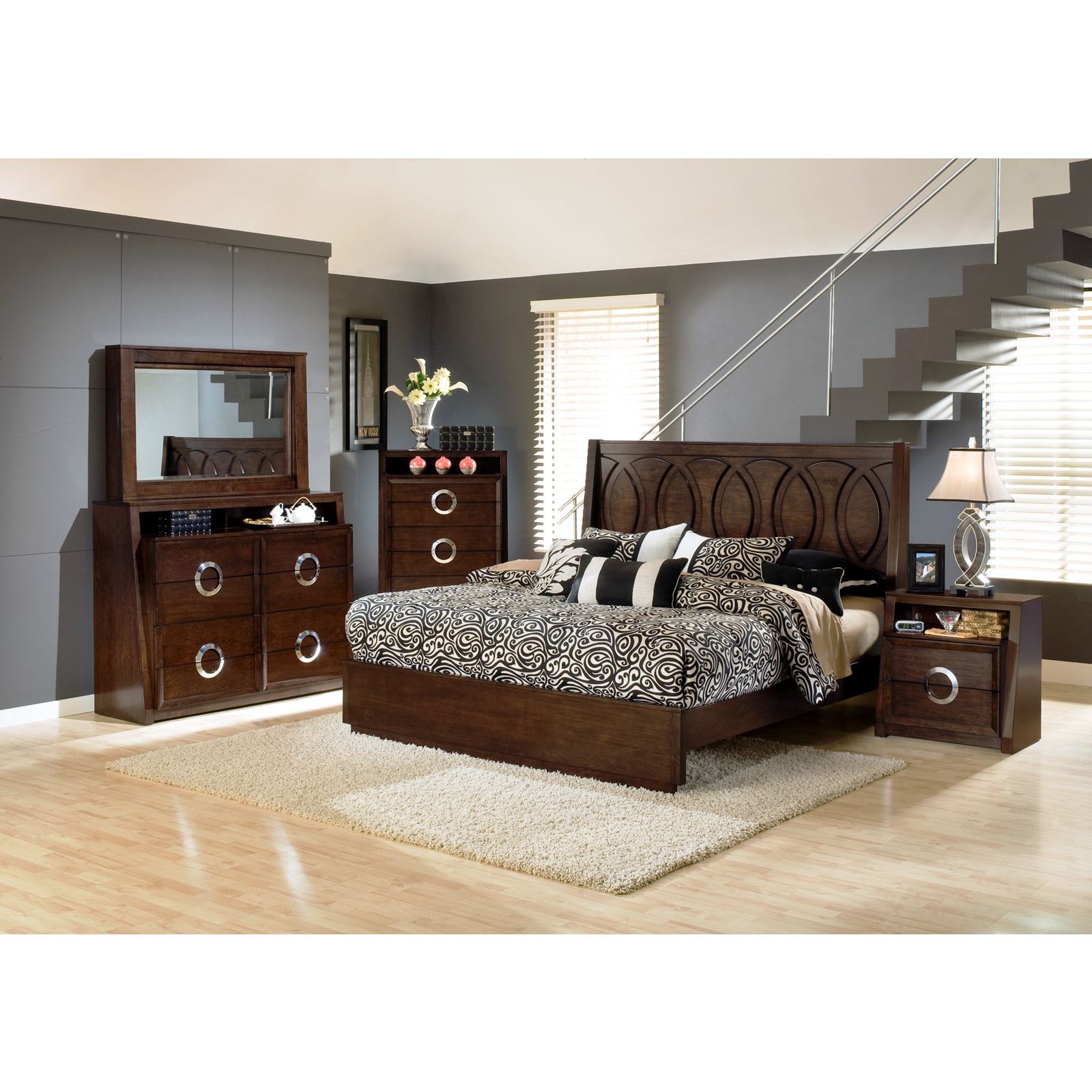 Presley 5 piece Dark Birch Bedroom Set