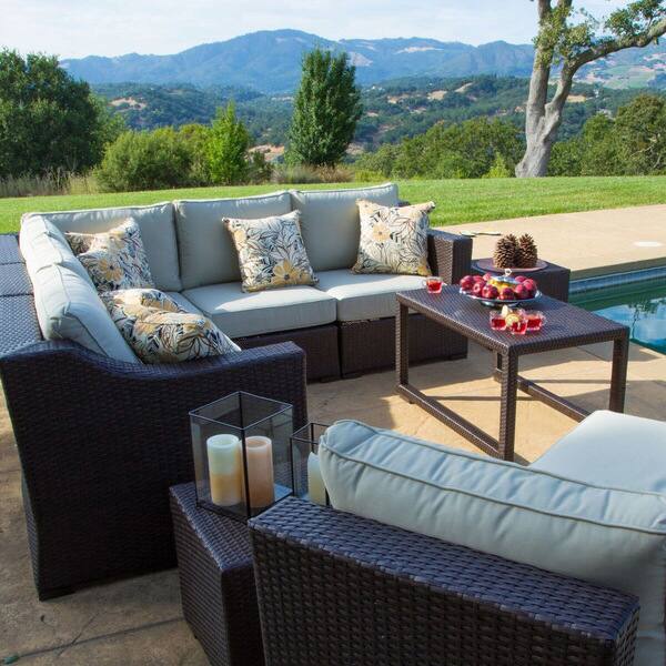 Shop Matura 10 Piece Dark Brown Wicker Patio Furniture Set By