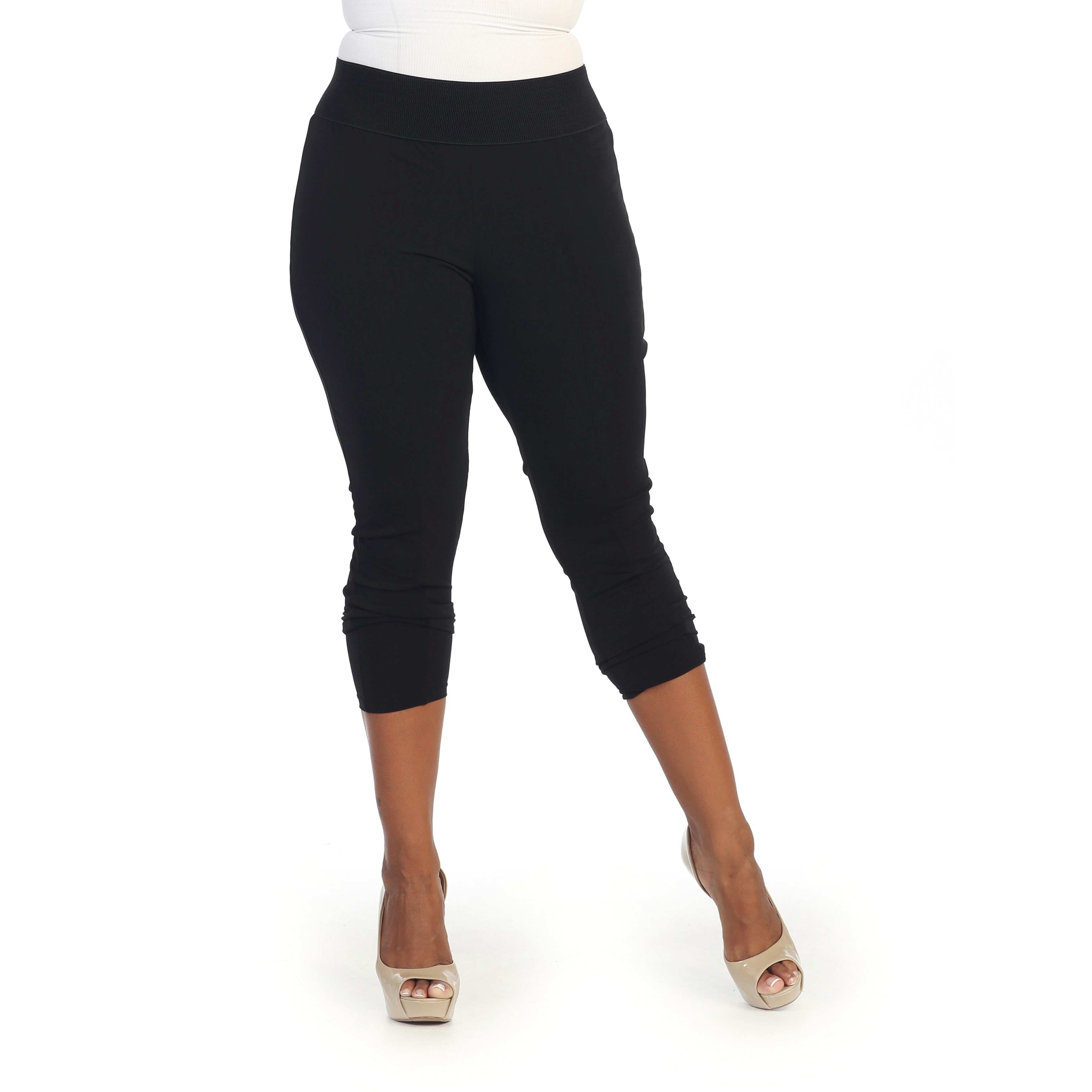 Womens Plus Size Black Ruched Lounge Pants