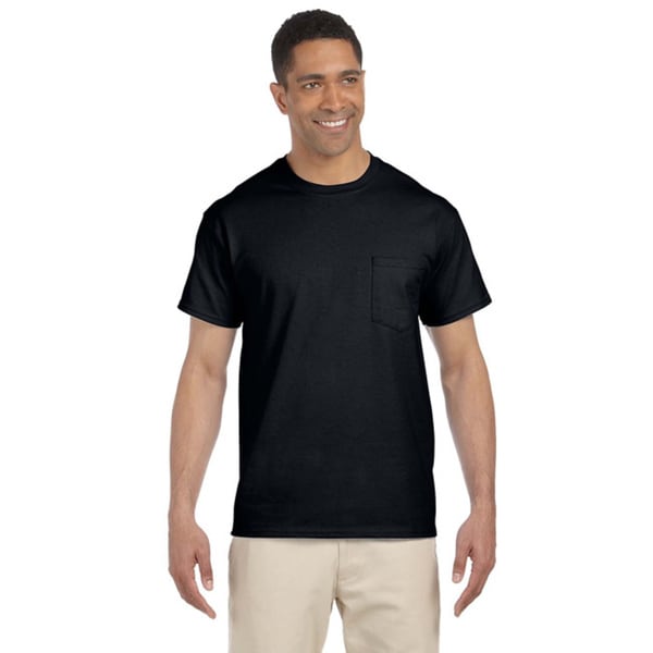 Shop Gildan Men's Black Ultra Cotton Pocket Undershirts (Set of 6) - On ...