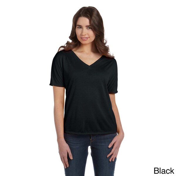 black v neck t shirt ladies