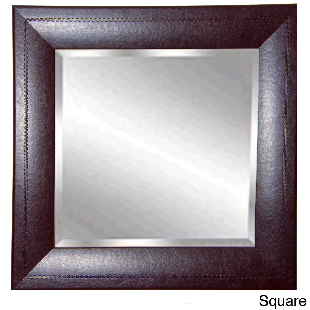 American Made Rayne Espresso Leather Wall Mirror