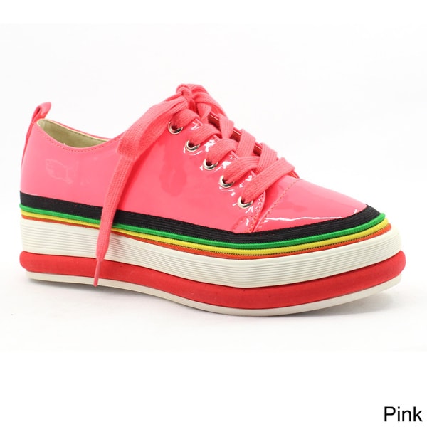 FFC New York Womens Rabi Multicolored Patent Sneakers  